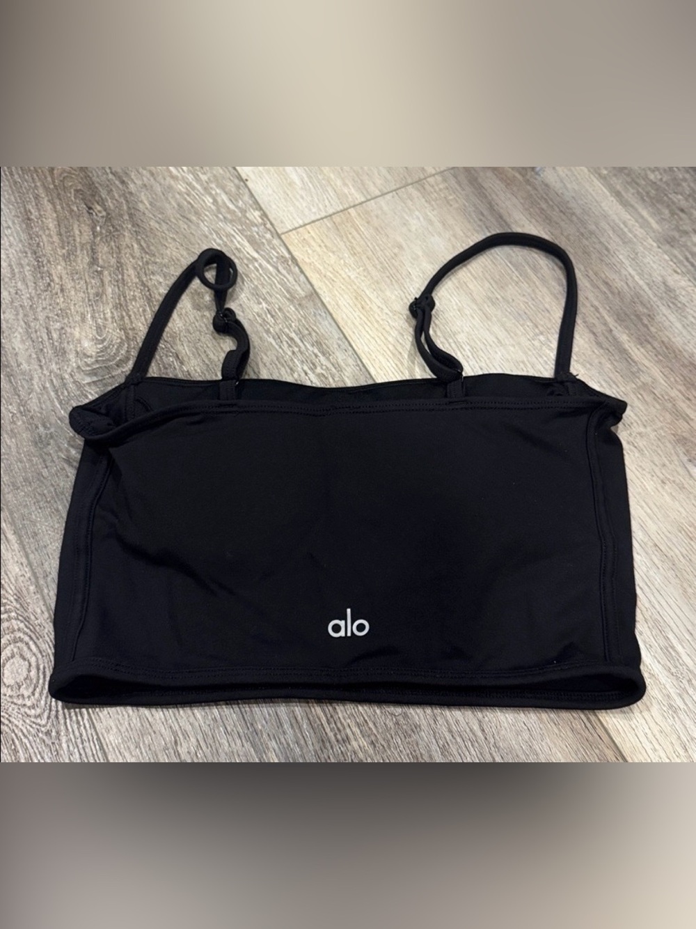 Alo Black Strappy balconette Sports Bra Top